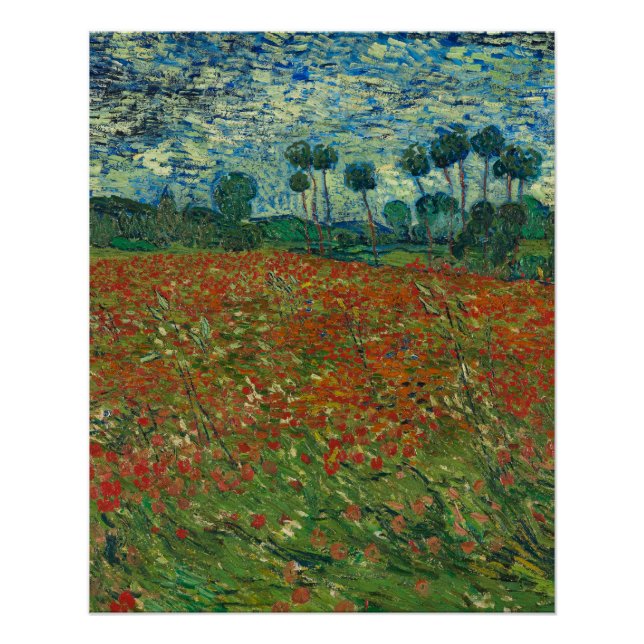 Poster Champ de pavot - Vincent van Gogh (Devant)