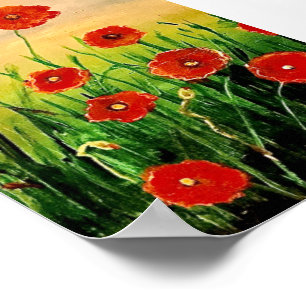 Poster Champ de Red Poppies