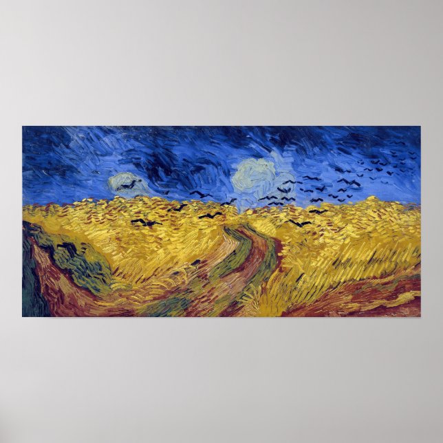 Poster Champ de roues avec corbeaux | Van Gogh | (Devant)