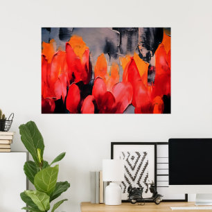 Poster Champ de Tulipes – Intensité Florale Abstraite