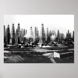 POSTER CHAMP D'HUILE DE SPINDLETOP TEXAS 1901