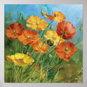 Poster Champ floral d'été