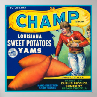 Poster Champ Louisiana Pommes de terre sucrées