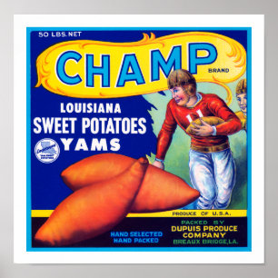 Poster Champ Louisiana Pommes de terre sucrées