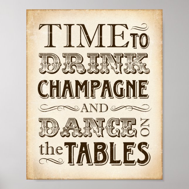 Poster CHAMPAGNE À BOIRE vintage (Devant)