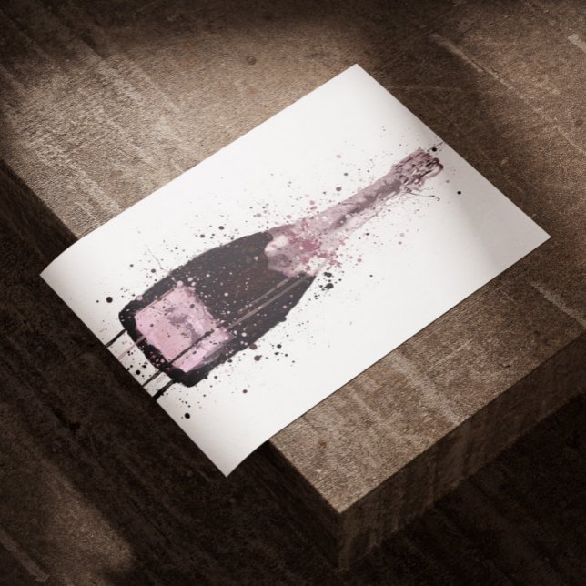 Poster Champagne Bottle Wall Art Print 'Cosmic Rose' (Créateur téléchargé)