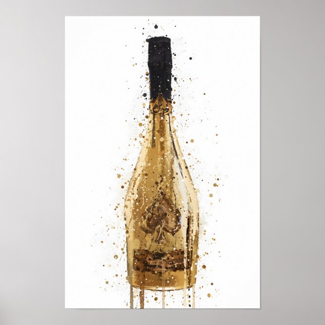 Poster Champagne Bottle Wall Art Print 'Midas' (Devant)