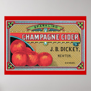Poster Champagne Cider Art Vintage Imprimer