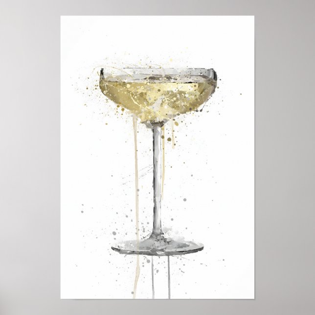 Poster Champagne Coupe Cocktail (Devant)