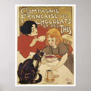 Poster Champagne Français Chocolats et des Thés Vintage A