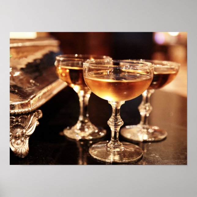 Poster Champagne glass goltoast (Devant)