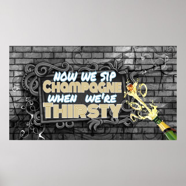 Poster Champagne Hip hop des années 90 | Favoriser l'évén (Devant)