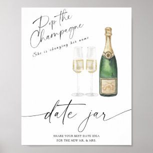 Poster Champagne - idées de soirée en amoureux. Pot de da