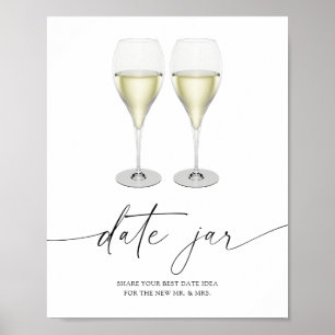 Poster Champagne - idées de soirée en amoureux. Pot de da