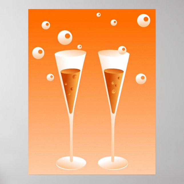 Poster Champagne Retro (Devant)