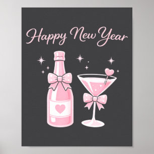 Poster Champagne Swea Martini Coquette Bonne Année Par