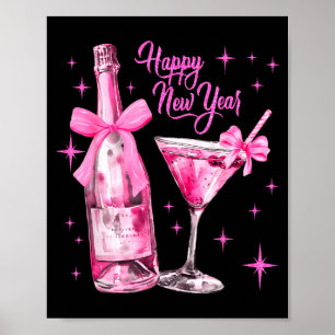 Poster Champagne Swea Martini Coquette Bonne Année Par