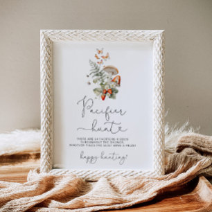 Poster Champignon automnale Pacifique chasse baby shower 