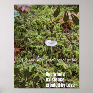 Poster Champignon Belknap avec Citation d'amour universel