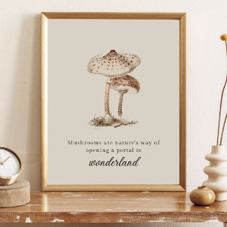 Poster Champignon Botanique Vintage