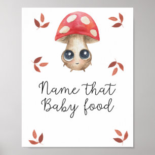 Poster Champignon - nom de l'affiche de douche pour bébé