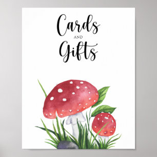 Poster Champignons aquarelle - cartes et cadeaux baby sho