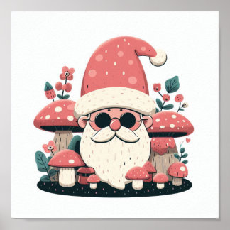 Poster Champignons Core Père Noël