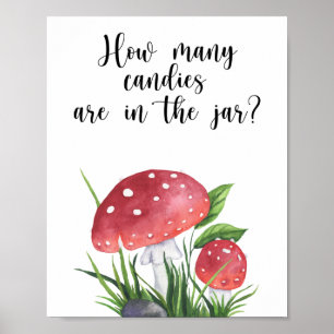 Poster Champignons - devinez combien de bonbons