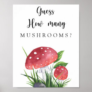 Poster Champignons - devinez combien de MUSHROOMS
