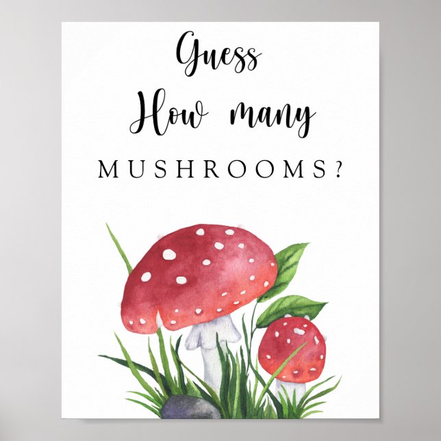 Poster Champignons - devinez combien de MUSHROOMS (Devant)