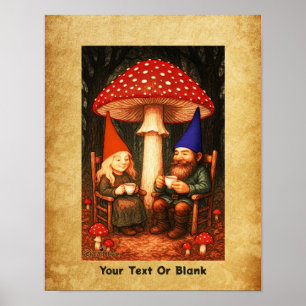 Poster Champignons et Gnomes d'Amanita