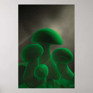 Poster Champignons fluorescents