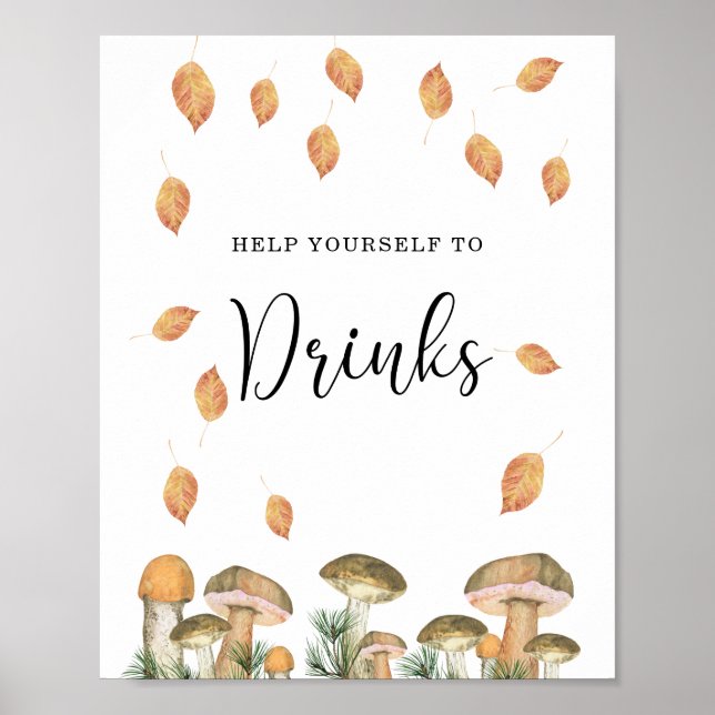 Poster Champignons forestiers - Boissons (Devant)