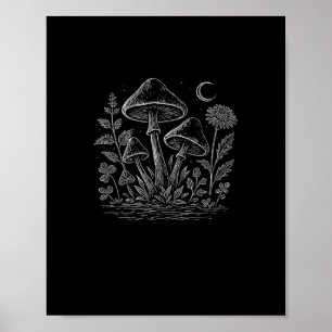 Poster Champignons Fungi Cottagecore Goblincore Esthétiqu