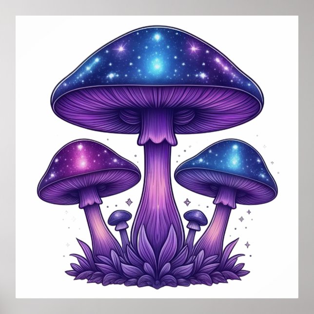 Poster Champignons galactiques (Devant)