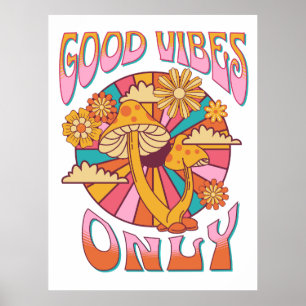 Poster Champignons Good Vibes seulement