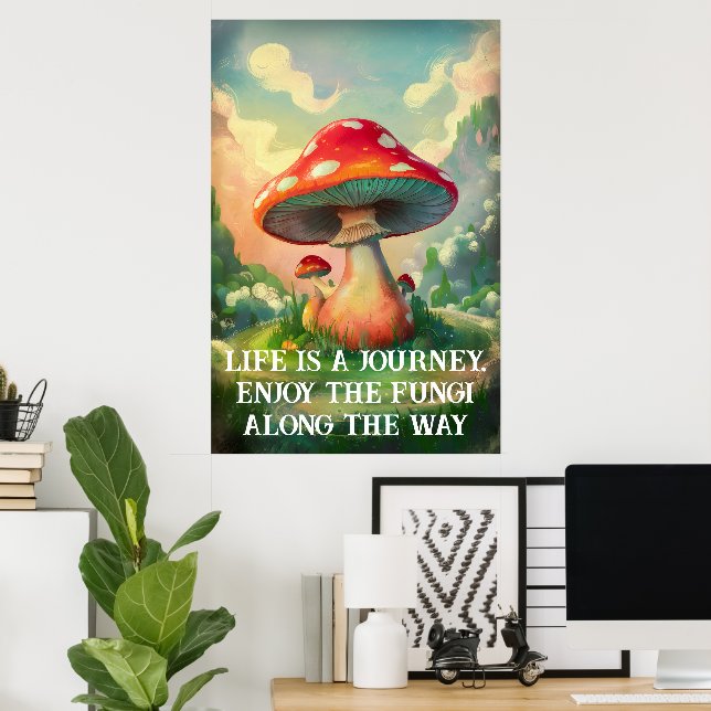Poster Champignons lunaires avec paysage onirique (Bureau à domicile)