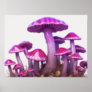 Poster Champignons magiques
