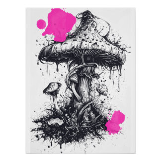 Poster Champignons magiques