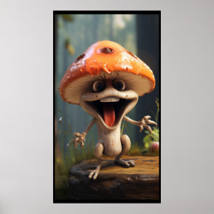 Poster Champignons mignons