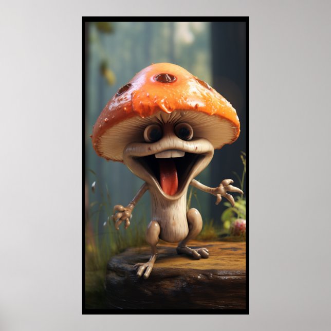 Poster Champignons mignons (Devant)