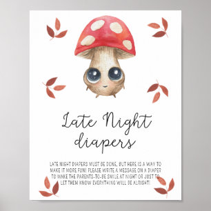 Poster Champignons mignons - Diapositives nocturnes