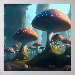 Poster Champignons, Nature, Art Concept