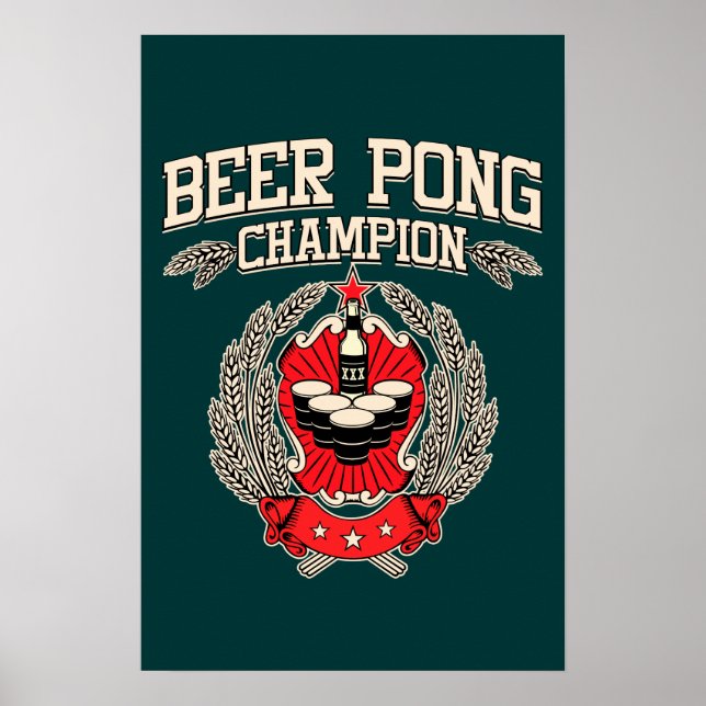Poster Champion de Beer Pong (Devant)