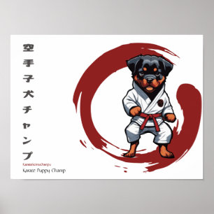 Poster Champion de Karaté Chien