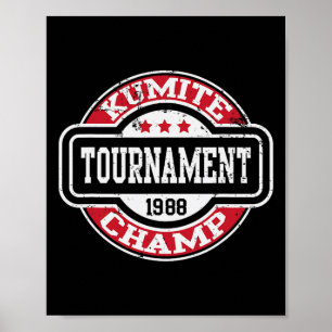Poster Champion de Kumite Arts Martiaux Kung Fu Karaté Ci