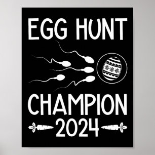Poster Champion de la chasse aux œufs Papa drôle Annonce