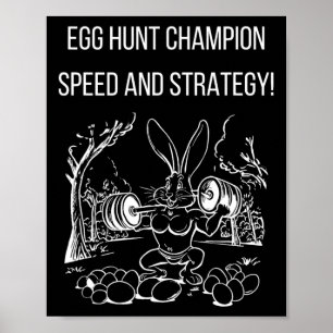 Poster Champion de la chasse aux œufs Vitesse et stratégi