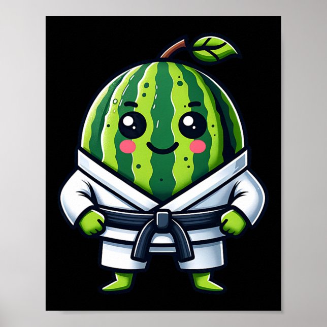 Poster Champion de la pastèque de Karate (Devant)