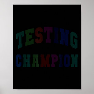 Poster Champion de test mignon jour de test professeur br